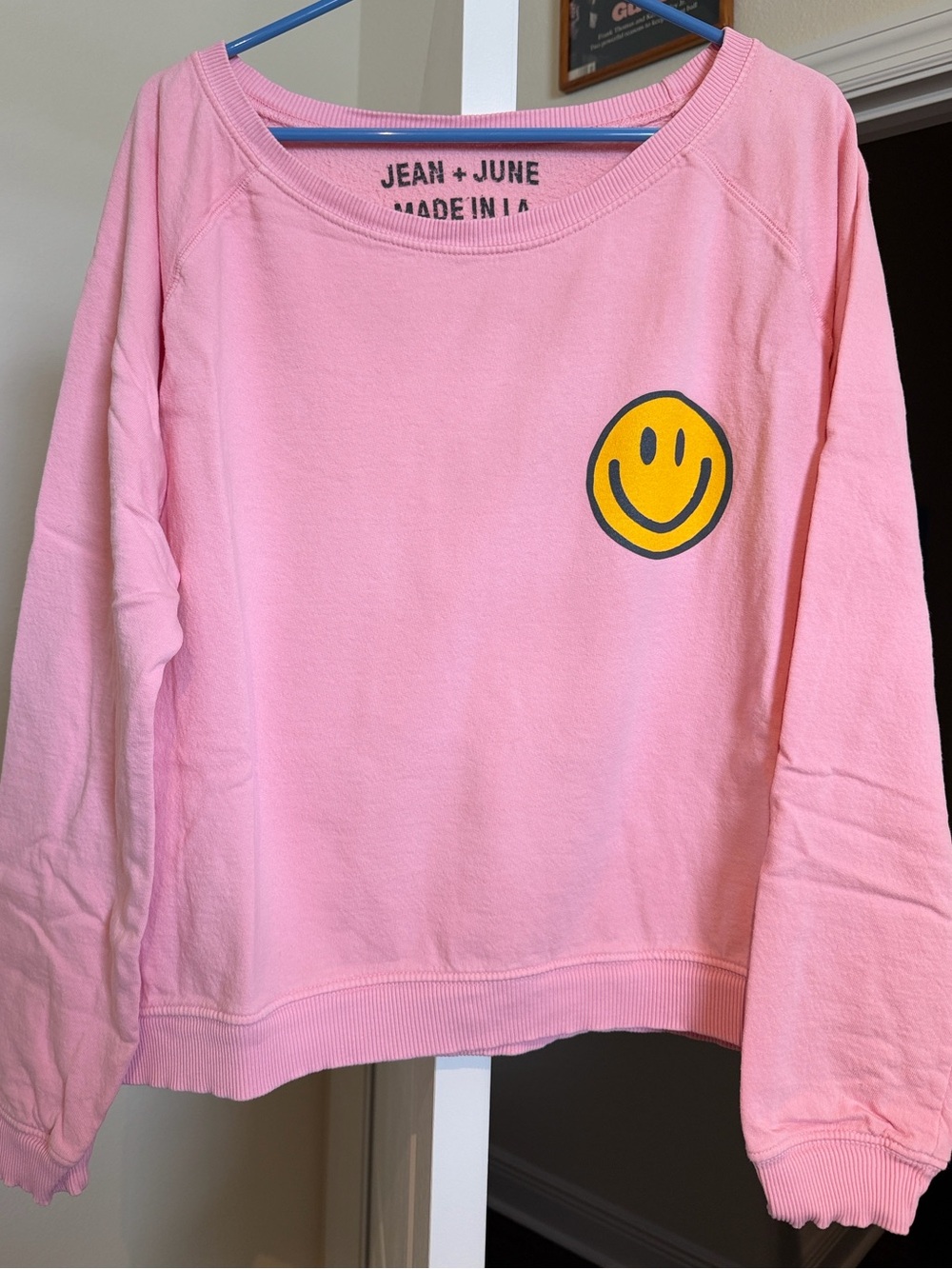 Jean ❤️ June Pink Smiley Crewneck Sweatshirt
